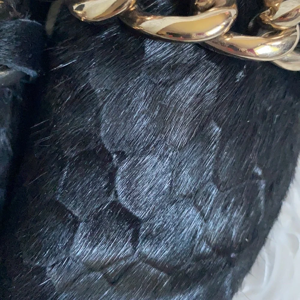 . Sigerson Morrison black pony hair chain loafers size 6.5! - Picture 2 of 6